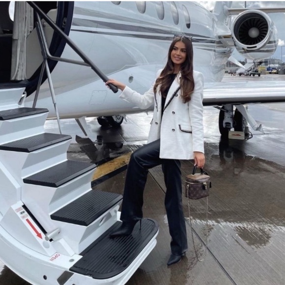 Zara Textured Weave Double-Breasted Blazer - Picture 3 of 8